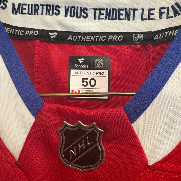NHL Montreal Canadiens Red Blue White Fanatics Hoodie Jersey - Picture 2 of 4